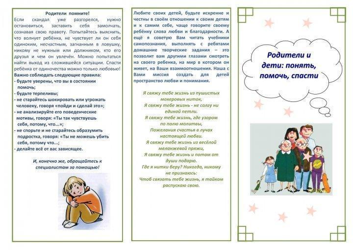 Буклет для родителей