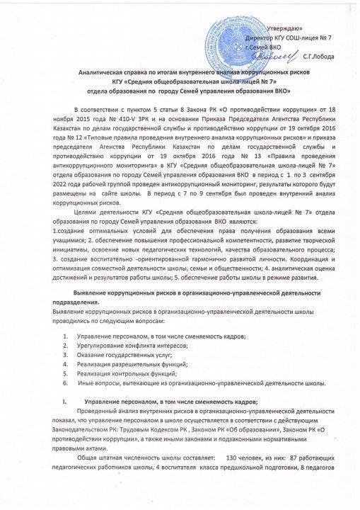 Аналитическая справка